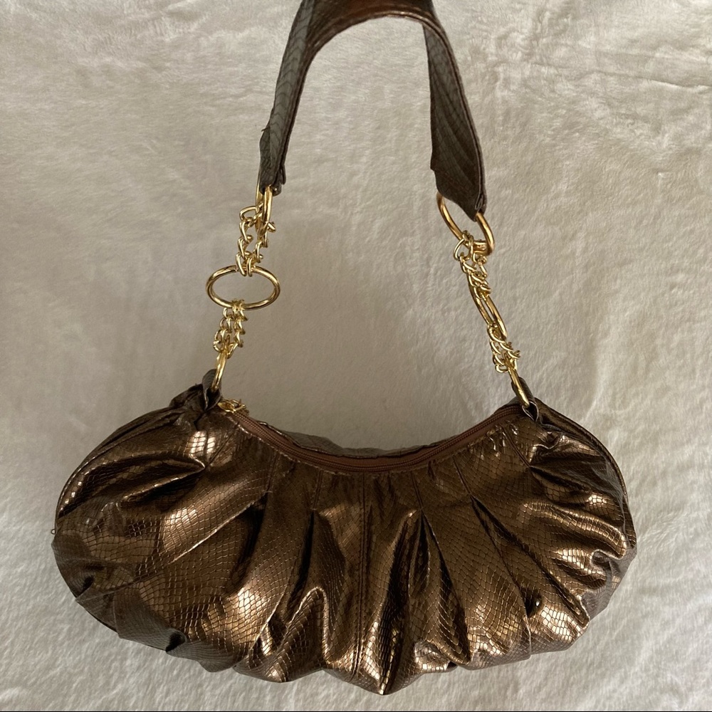 Giannini Gold Faux Leather Snakeskin Bag - Picture 15 of 15